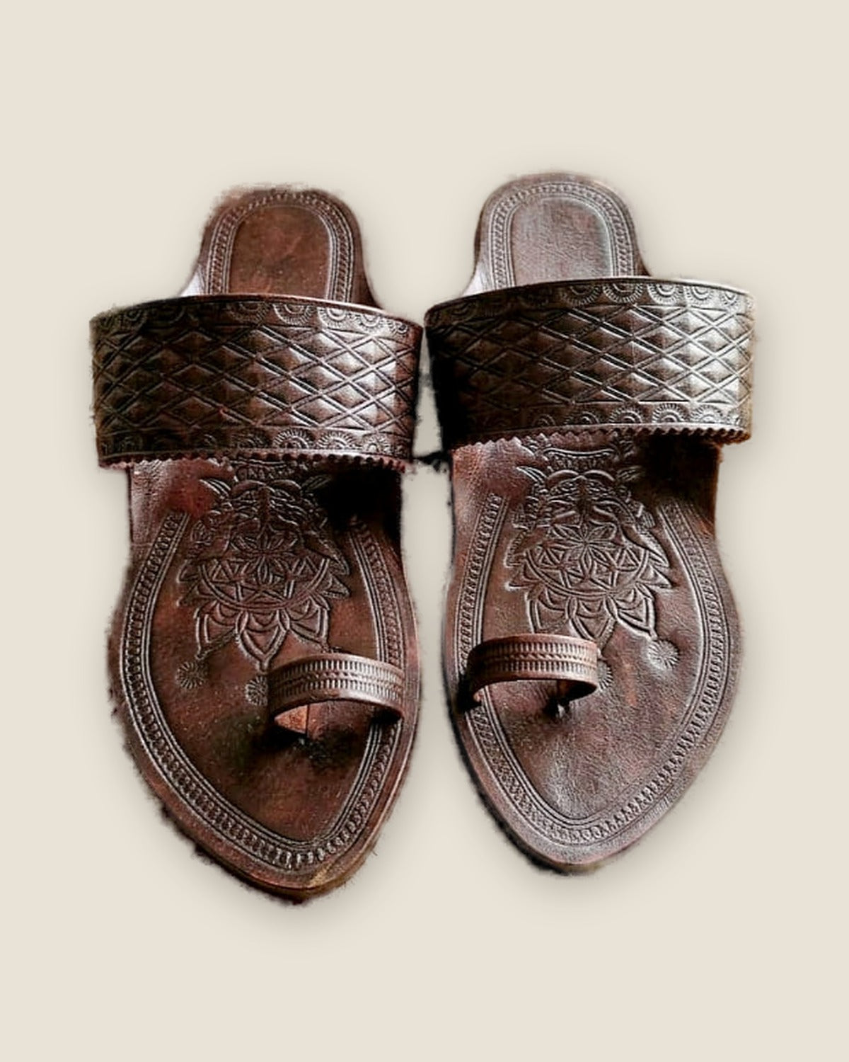 Premium Angatha Patta Kolhapuri, pair from above