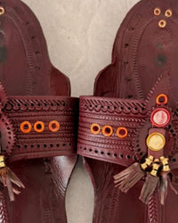 Detail of the Deccan strap, eyelets and tassel