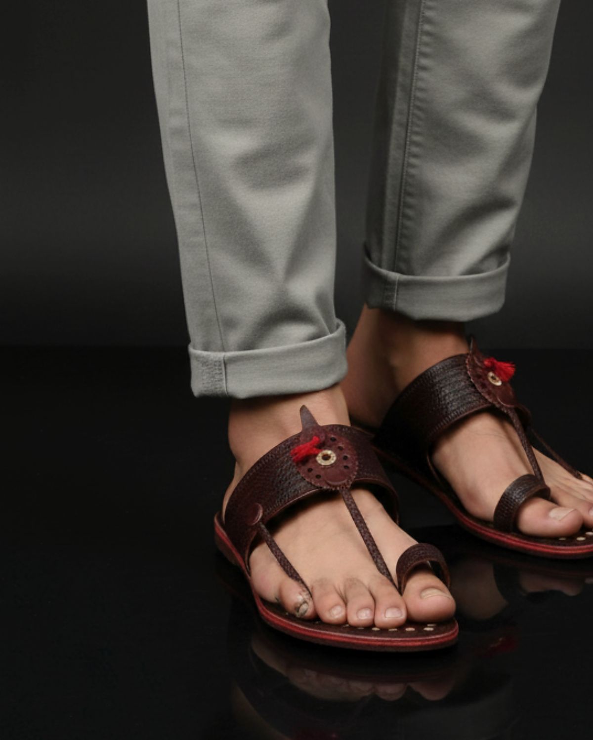 Pravah worn, seen from the knee down